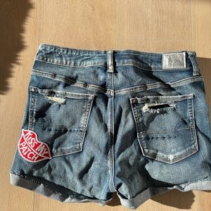 Shorts with rip and patch from American eagle
